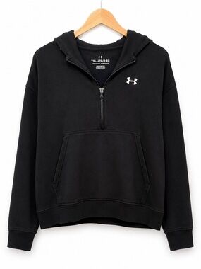 Under Armour Youth XL Black Half Zip Hoodie Loose Fit
